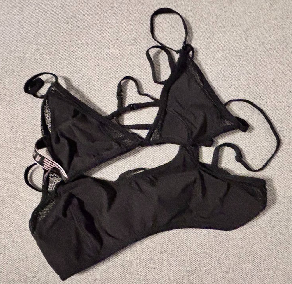 Victoria's Secret Black Bralette Lot 2 Strappy Criss Cross Cage Size S Small